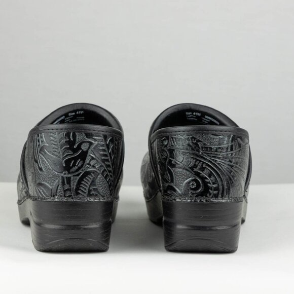 Dansko Professional Tooled Leather Clogs – Black – Wide – Size 41W (US 10.5–11W) - Picture 3 of 12